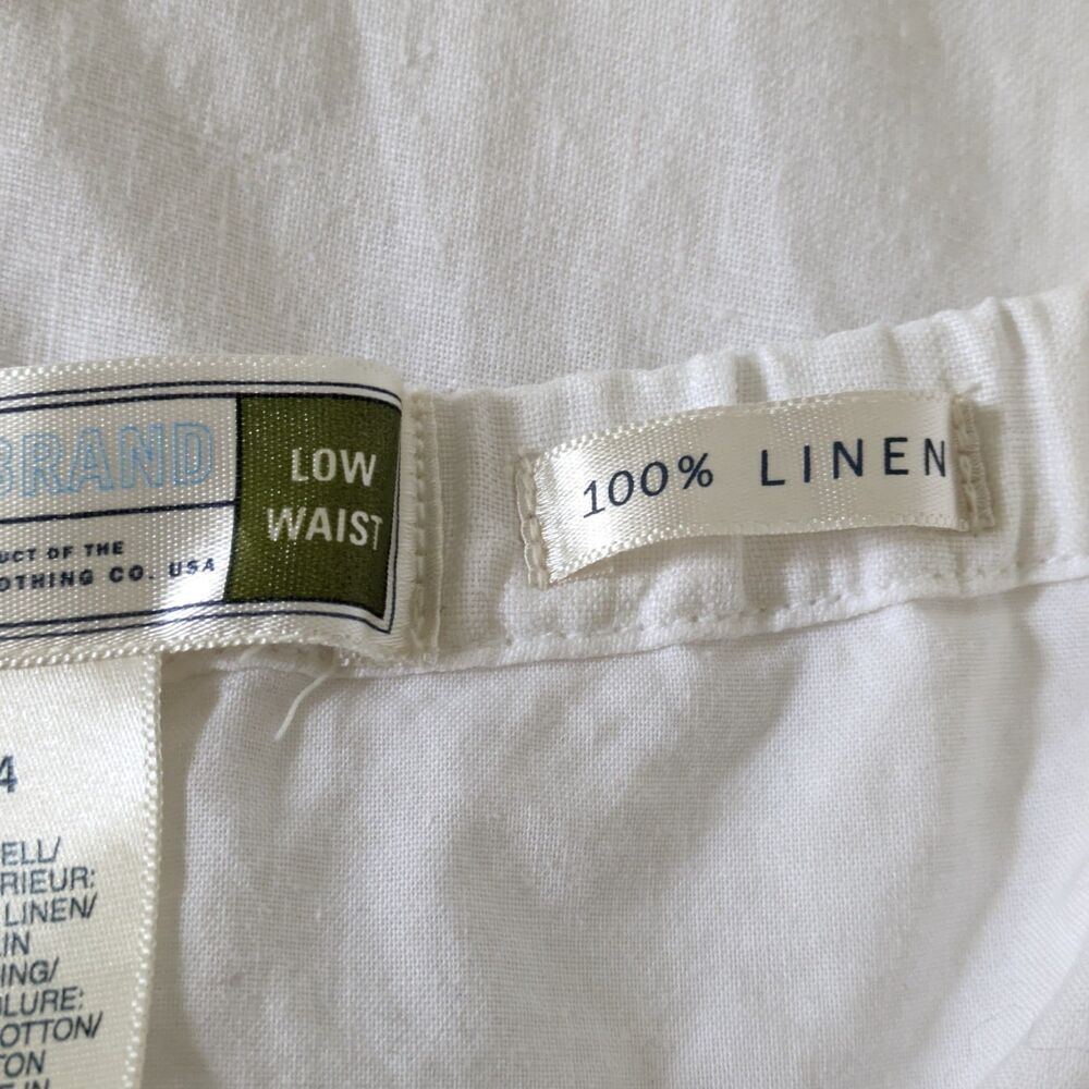 Old Navy 100% Linen White Mini Skirt Size 4 Low Waist Lined Tiered Ruffle Y2K - Picture 7 of 11